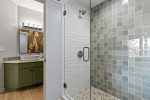 King suite tiled walk in shower